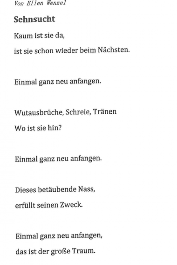 Junge Poeten In Deutsch Klasse 10 Evangelische Oberschule Hochkirch